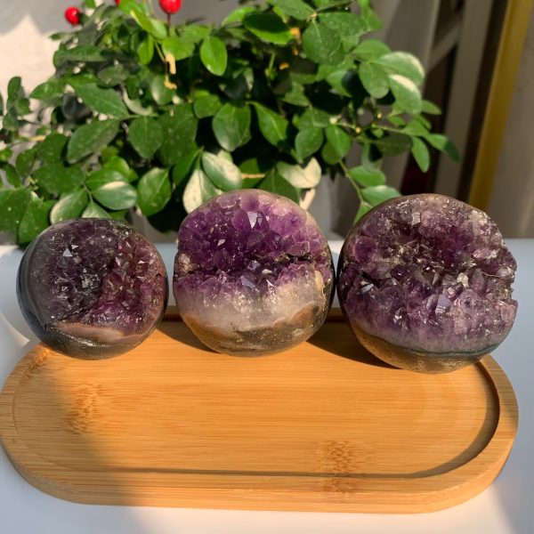 Druzy Amethyst Cluster Geode Sphere Ball Free Shipping