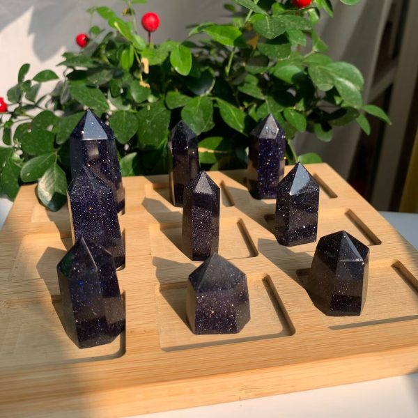 Blue Goldstone Tower Crystal Point Tower Wholesale Free Shipping