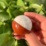 Crystal Pokeball Red Jasper Howlite Pokemon Collection 3 Sizes Free Shipping