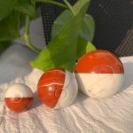 Crystal Pokeball Red Jasper Howlite Pokemon Collection 3 Sizes Free Shipping