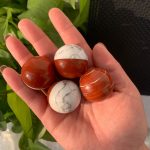 Crystal Pokeball Red Jasper Howlite Pokemon Collection 3 Sizes Free Shipping