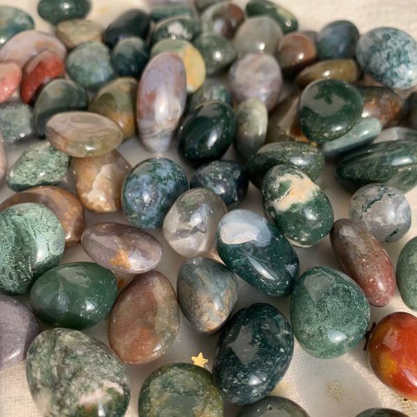 Moss Agate Gravel 15-20mm Crystal Tumbled Stone Wholesale Free Shipping