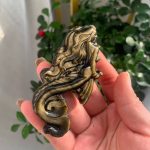 Sheen Obsidian Mermaid Carving Silver Obsidian Gold Obsidian Free Shipping