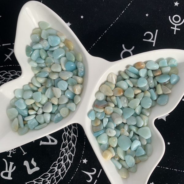 Sky Blue Amazonite Gravel Crystal Chips Small Tumbled Stone Free Shipping