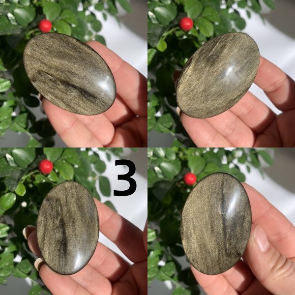 Gold Sheen Obsidian Palm Stone Crystal Palms Wholesale Free Shipping