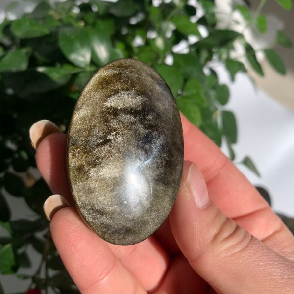 Gold Sheen Obsidian Palm Stone Crystal Palms Wholesale Free Shipping