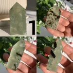 Raw Prehnite Tower With Black Tourmaline Mineral Specimen Tower Free Shipping