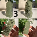 Raw Prehnite Tower With Black Tourmaline Mineral Specimen Tower Free Shipping