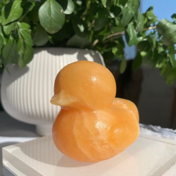 75mm Orange Calcite Rubber Duck (7)