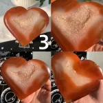 Druzy Carnelian Heart Crystal Heart On Stand Free Shipping