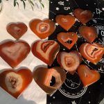 Druzy Carnelian Heart Crystal Heart On Stand Free Shipping