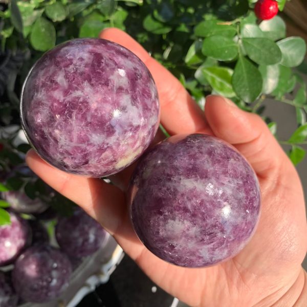 Purple Mica in Quartz Sphere (2)