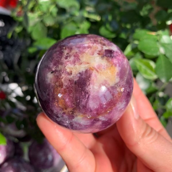 Purple Mica In Quartz Sphere Ball Lepidolite Wholesale Crystal Free Shipping