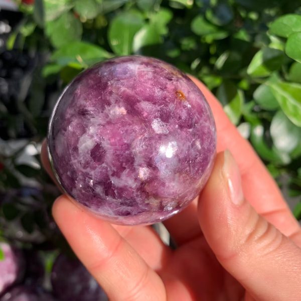 Purple Mica In Quartz Sphere Ball Lepidolite Wholesale Crystal Free Shipping