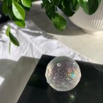 Aura Quartz Moon Sphere Titanium Aura Coated K9 Glass Full Moon Free Shipping