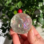 Aura Quartz Moon Sphere Titanium Aura Coated K9 Glass Full Moon Free Shipping