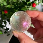 Aura Quartz Moon Sphere Titanium Aura Coated K9 Glass Full Moon Free Shipping