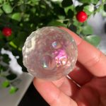 Aura Quartz Moon Sphere Titanium Aura Coated K9 Glass Full Moon Free Shipping