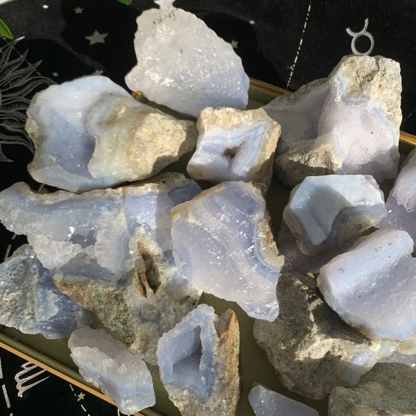 Raw Blue Lace Agate Chalcedony Stone Free Shipping