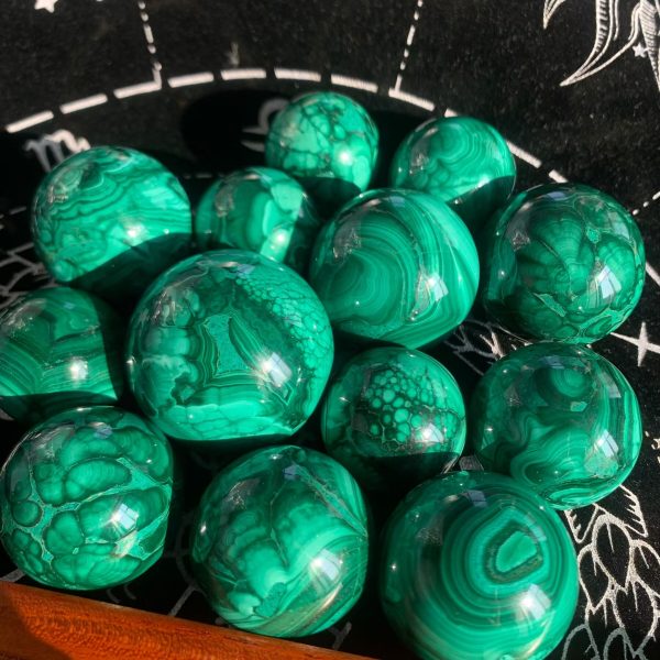 Small Malachite Sphere Ball Free Shipping