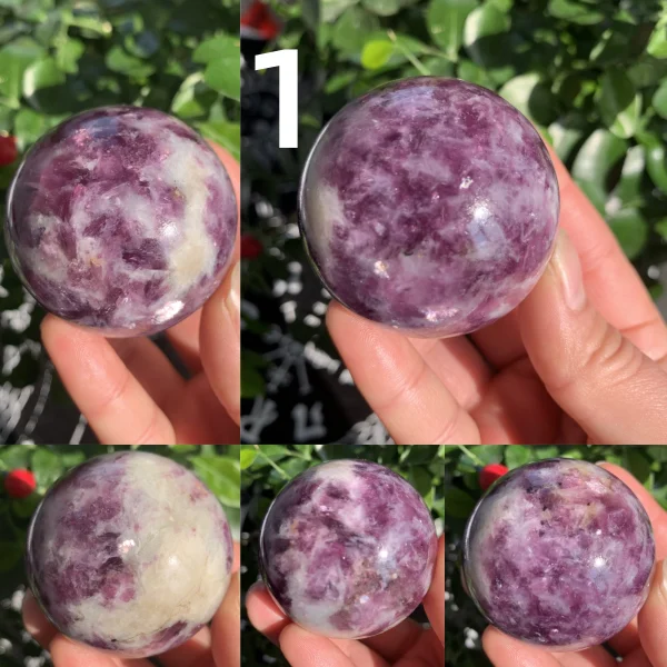 Purple Mica In Quartz Sphere Ball Lepidolite Wholesale Crystal Free Shipping