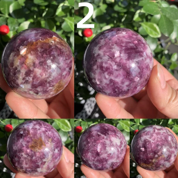 Purple Mica In Quartz Sphere Ball Lepidolite Wholesale Crystal Free Shipping