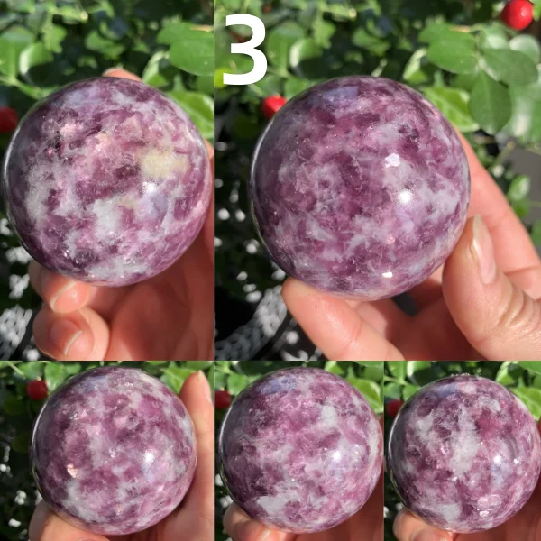 Purple Mica In Quartz Sphere Ball Lepidolite Wholesale Crystal Free Shipping