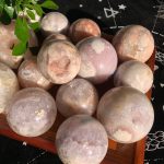 Pink Amethyst Flower Agate Quartz Sphere Ball Free Shipping