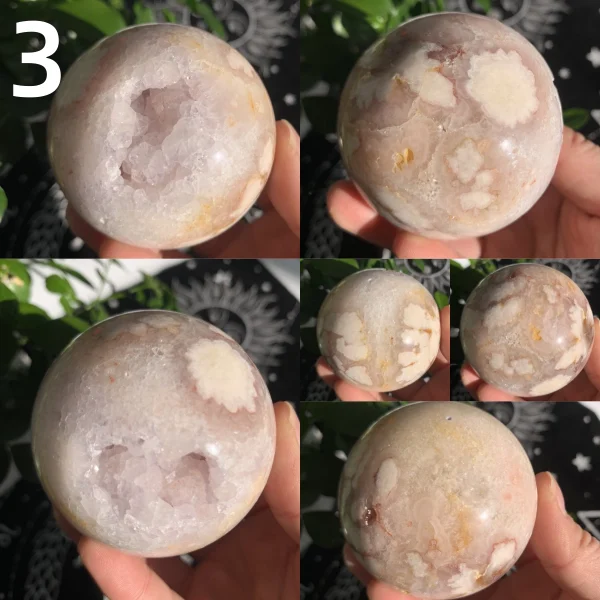 Pink Amethyst Flower Agate Quartz Sphere Ball Free Shipping