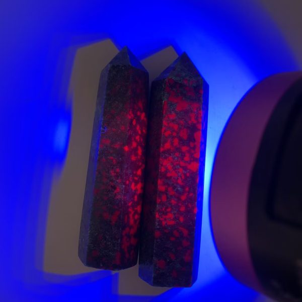 Ruby In Kyanite Point Tower UV Reactive Free Shipping