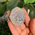 Blue Flashy Moonstone Unicorn Carving 45mm Free Shipping