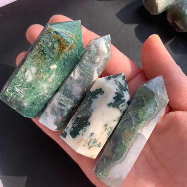 Moss Agate Tower Crystal Point Wholesale Free Shipping