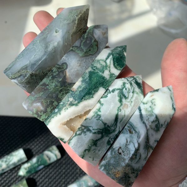 Moss Agate Tower Crystal Point Wholesale Free Shipping