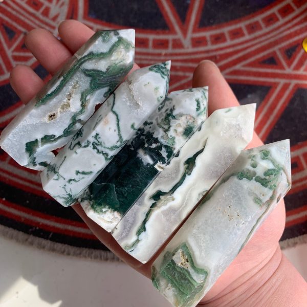 Moss Agate Tower Crystal Point Wholesale Free Shipping