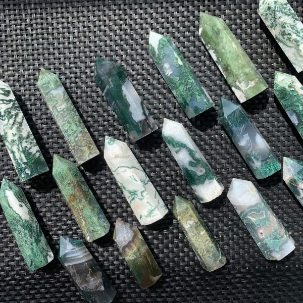 Moss Agate Tower Crystal Point Wholesale Free Shipping