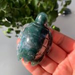 Moss Agate Turtle Carving Crystal Turtle Free Shipping