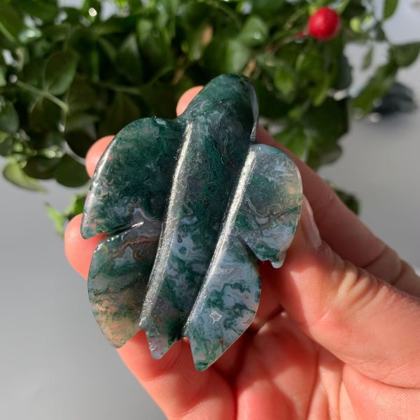 Moss Agate Turtle Carving Crystal Turtle Free Shipping