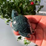 Moss Agate Turtle Carving Crystal Turtle Free Shipping