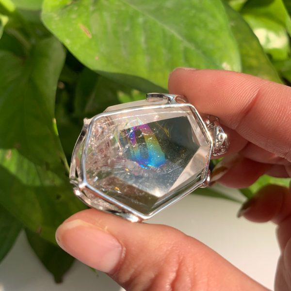 Rainbow Crystal Freeform Pendant Wire Wrapped Crystal