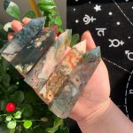 Red Moss Agate Tower Crystal Point Free Shipping