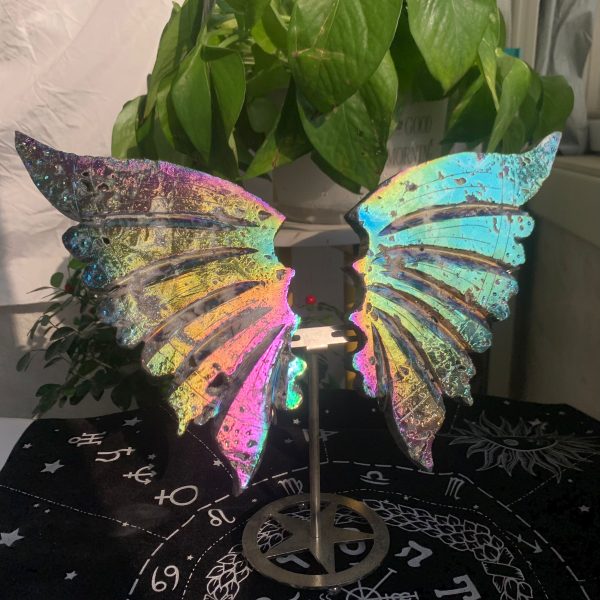 Aura Sphalerite Butterfly Wings On Stand Free Shipping