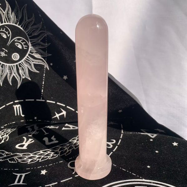 Rose Quartz Yoni Wand Self-Standing 160mm Free Shipping