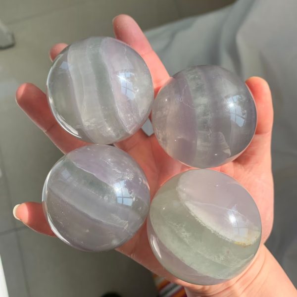 Yttrium Fluorite Sphere Lavender Fluorite Ball Free Shipping