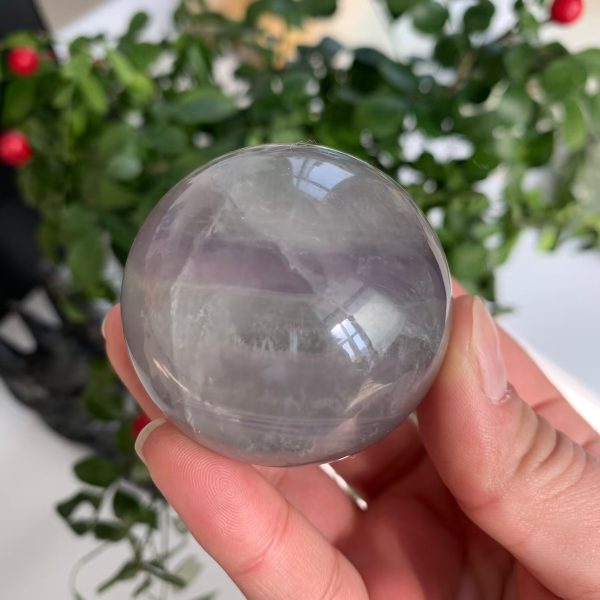 Yttrium Fluorite Sphere Lavender Fluorite Ball Free Shipping