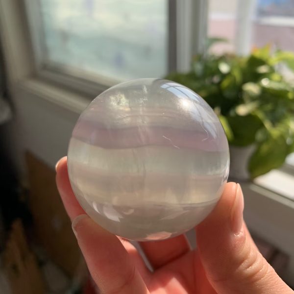 Yttrium Fluorite Sphere Lavender Fluorite Ball Free Shipping