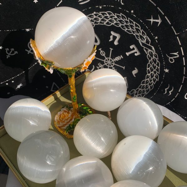 55-65mm Selenite Sphere Ball Free Shipping Crystal Wholesale