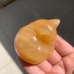 Orange Calcite Sleeping Cat Crystal 60mm Free Shipping