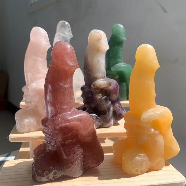 Crystal Penis In Hand Carving 120mm Free Shipping