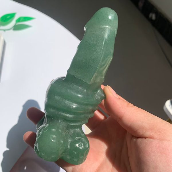 Crystal Penis In Hand Carving 120mm Free Shipping