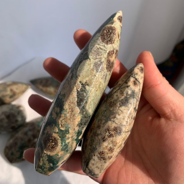 Rhyolite Green Flower Jasper Freeform Self-Standing